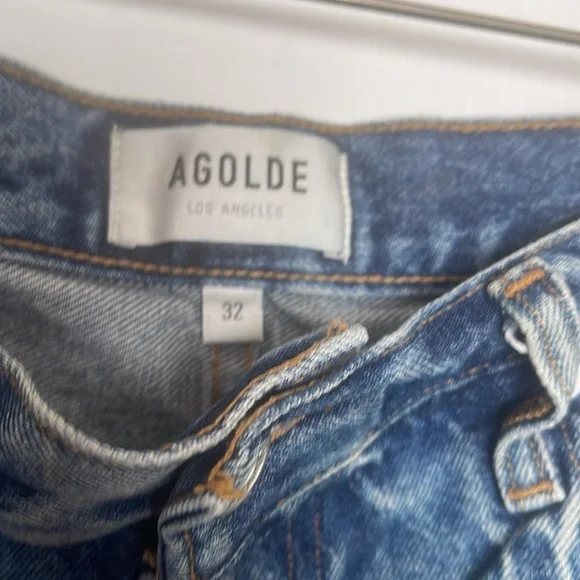 Agolde Riley High Rise Slim Leg Shorts Size 32 - Picture 5 of 8